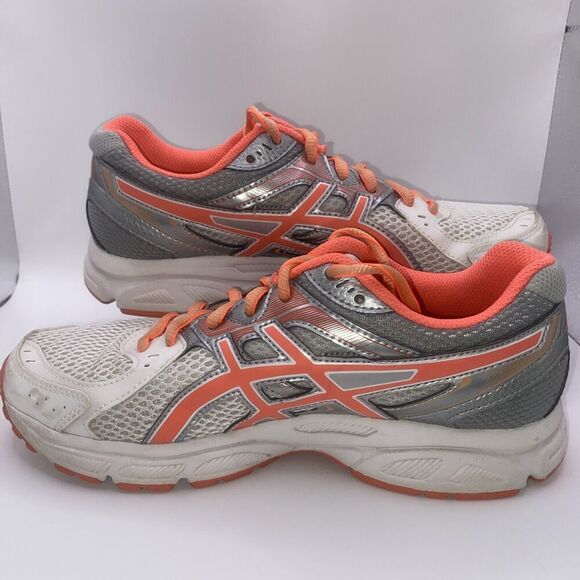 Asics Womens sz 7 shoe Gel Contend 2 orange white silver T474N - Picture 3 of 8